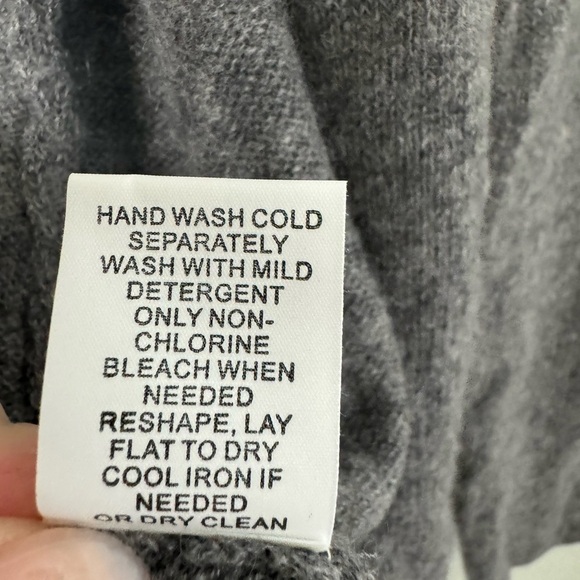 NWT 100% Cashmere 41 Hawthorn Dark Grey Open Front Draped Leena Cardigan Sweater - Picture 9 of 13